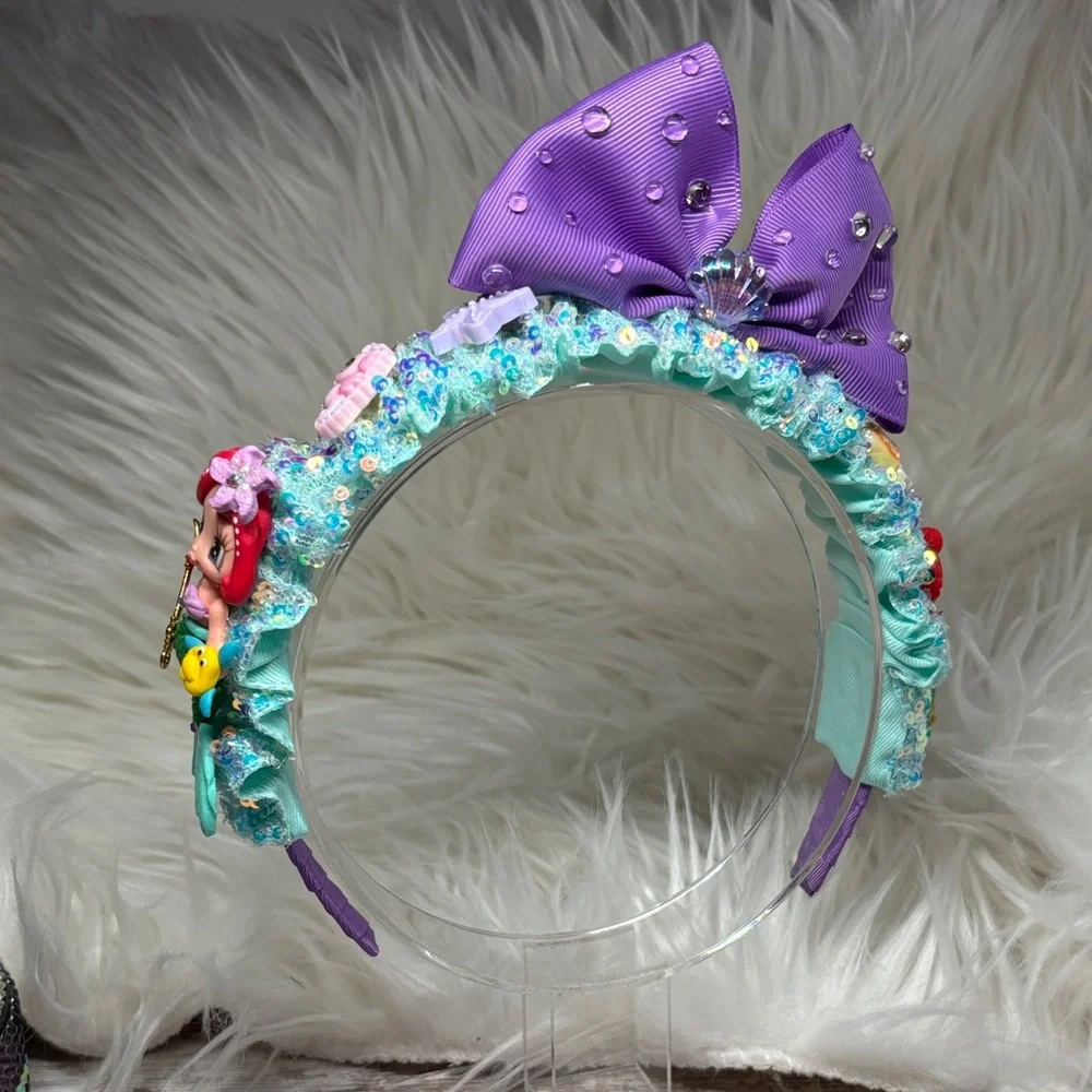 Hand Crafted Purple and Aqua Kids Hair Accessory